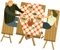 体験宿泊 イラスト