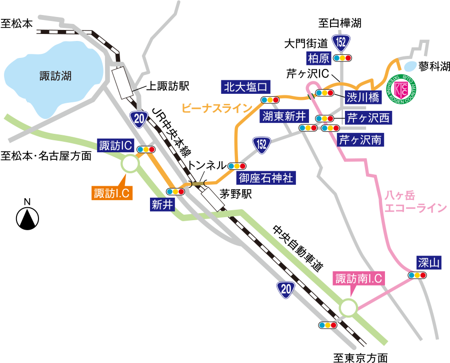 蓼科高原カントリークラブの周辺地図